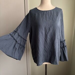 Express striped blue top, EUC blue striped lyocell size m